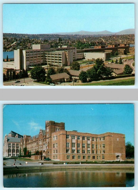 2 Postcards UNIVERSITY OF WASHINGTON Hospital, Health Sciences, Physics Hall