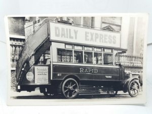 Original Vintage Bus Photo Rapid Bus Co London C1930 Daily Express Advert