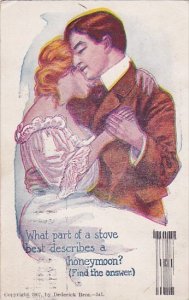 Romantic Couple Hugging Find The Answer Card 1909