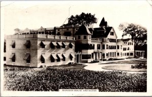 RPPC Mansion House and Baths, Poland Springs ME c1924 Vintage Postcard V74