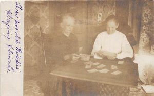 DR1/ Interesting RPPC Postcard Joliet Illinois 1911 Women Playing Cards