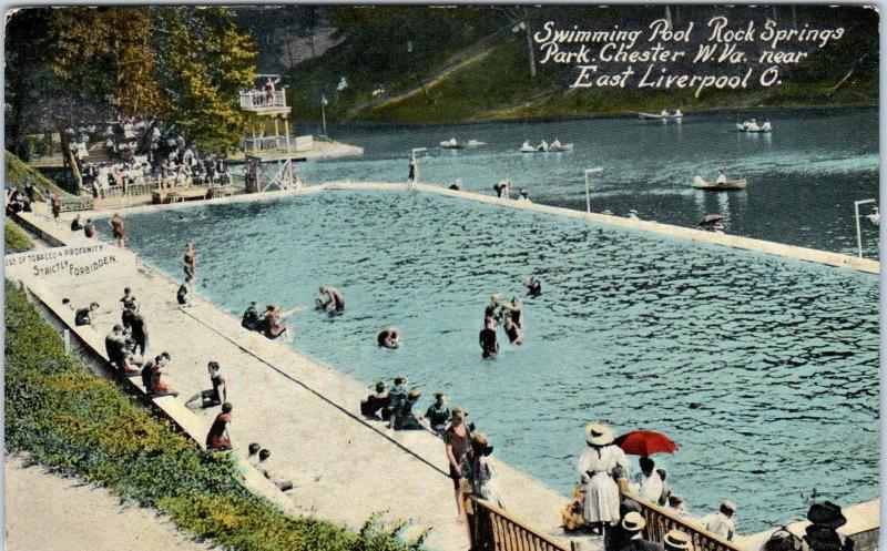 CHESTER, WV West Virginia  SWIMMING POOL at ROCK SPRINGS Park  c1910s   Postcard