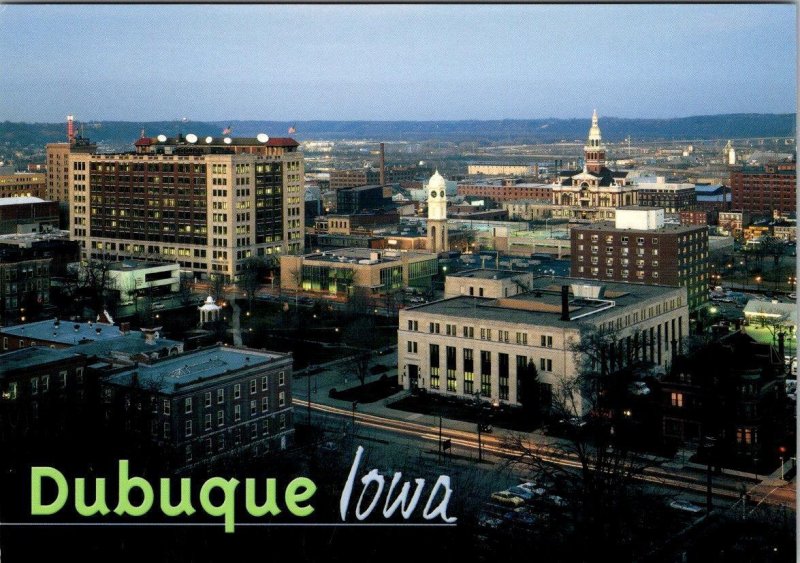 3~4X6 Postcards  Dubuque, IA Iowa  CITY VIEW~EAGLE POINT PARK~TOWN CLOCK PLAZA