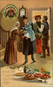 Thanksgiving Family Baby Grandchild and Grandmother c1910 Vintage Postcard