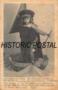 OPERNSÄNGERS KIND~der FLIEGENDE HOLLÄNDER~YOUNG GIRL IN TUB~1902 PHOTO POSTCARD