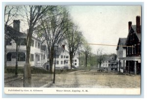 1913 View Of Water Street Epping New Hampshire NH Unposted Antique Postcard 