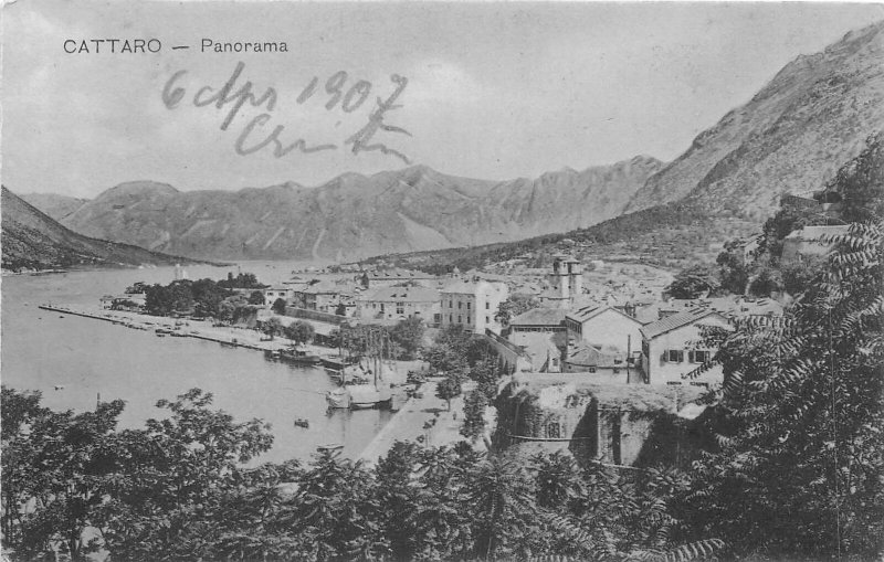 Lot 83 cattaro kotor Montenegro panorama sent to Ploiesti