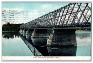 1907 North End Bridge Side View Lake River Springfield Massachusetts MA Postcard