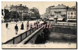 Old Postcard Belfort Carnot Bridge and suburb from France