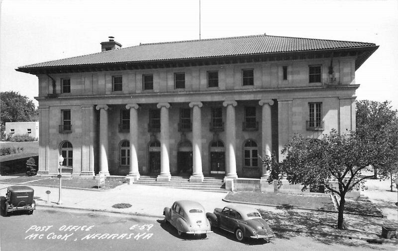 Automobiles Post Office McCook Nebraska Cook RPPC Photo Postcard 20-991