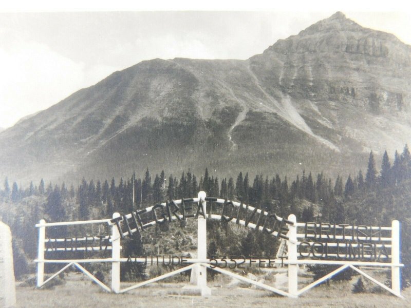 The Great Divide Continental Divide Alberta Canada Real Photo Vintage Postcard