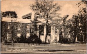 Phi Nu Theta Wesleyan University Middletown CT Vintage Postcard K15