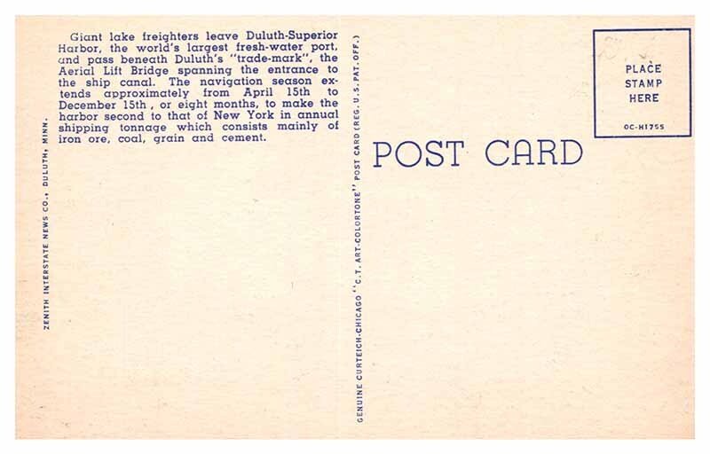 Postcard BRIDGE SCENE Duluth Minnesota MN AP1827