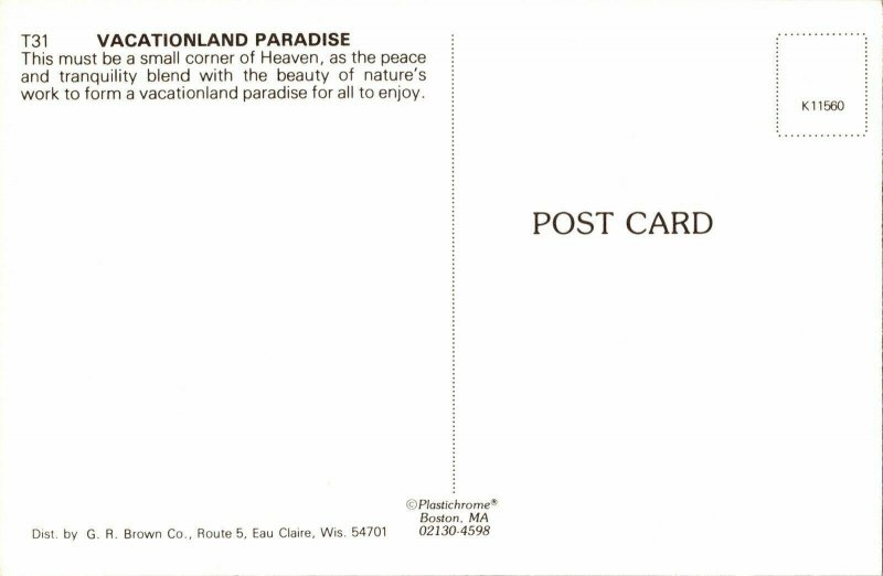 Vacationland Paradise Natures Vacationland Paradise Vintage Postcard Wisconsin 