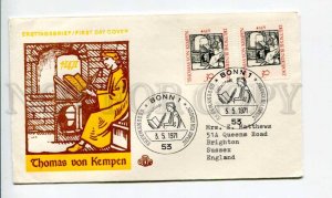 290192 GERMANY to UK 1971 year Bonn Thomas von Kempen real post First Day COVER