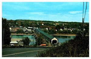 Postcard BRIDGE SCENE Hartland New Brunswick NB AS1983