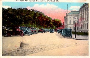 Portland, Maine - The Open Air Market on Federal Street - in 1939