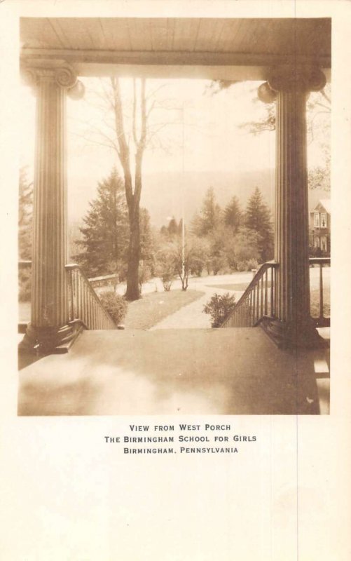 Birmingham Pennsylvania School for Girls West Porch Real Photo PC AA49203