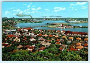 CURACAO, Netherlands Antilles ~ Harbour SHELL OIL REFINERY  4x6 Postcard