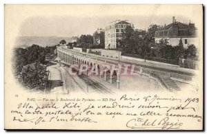 Old Postcard Pau View On The Boulevard Des Pyrenees