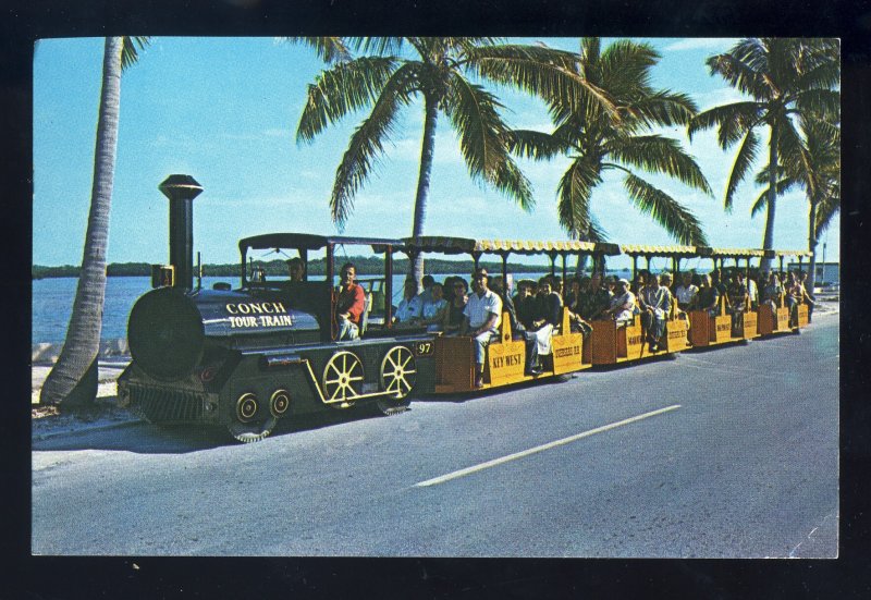 Key West, Florida/FL Postcard, 64-Passenger Conch Tour Train, 1962!