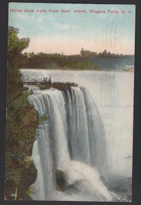 NY NIAGARA FALLS Horse Shoe Falls from Goat Island American Side pm1913 ~ DB