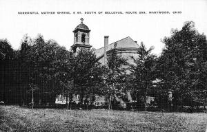 Marywood Ohio Sorrowful Mother Shrine Linen Antique Postcard K36047