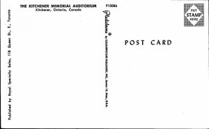 Postcard ARENA SCENE Kitchener Ontario ON AK8498