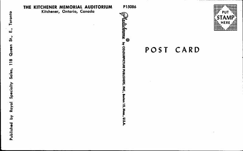 Postcard ARENA SCENE Kitchener Ontario ON AK8498