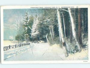 Unused W-Border STREET SCENE Adirondacks - Saranac Lake New York NY W1571