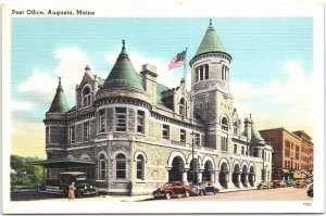 VINTAGE POSTCARD THE POST OFFICE AT AUGUSTA MAINE
