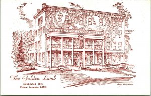 Vtg Postcard Lebanon Ohio OH - The Golden Lamb Inn Oldest In Ohio Unused UNP