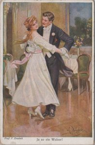 Germany Postcard - Dancing, Dancers, The Waltz. Artist Signed RS36254