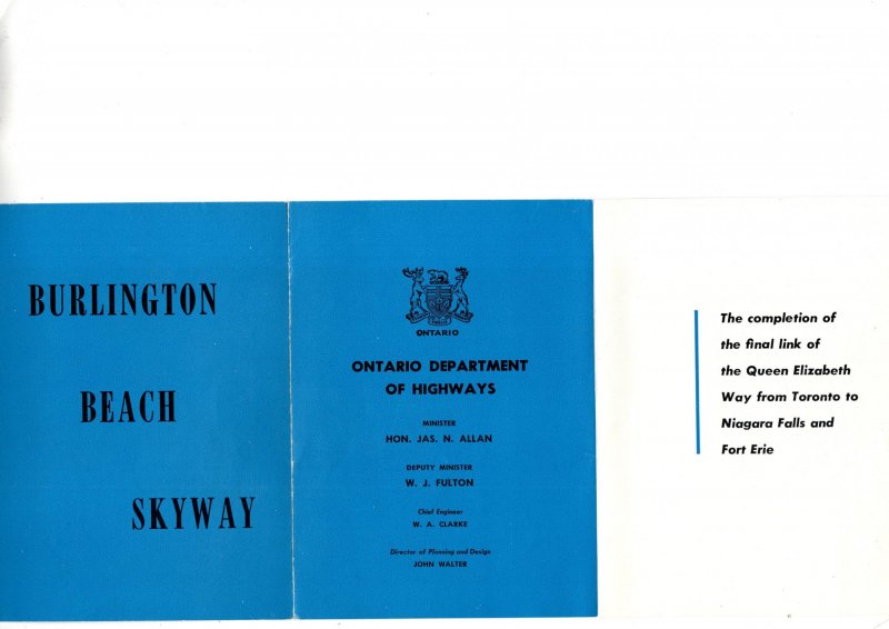 Complition of Burlington Beach Skyway 1958, Ontario Highways, Hamilton, Map