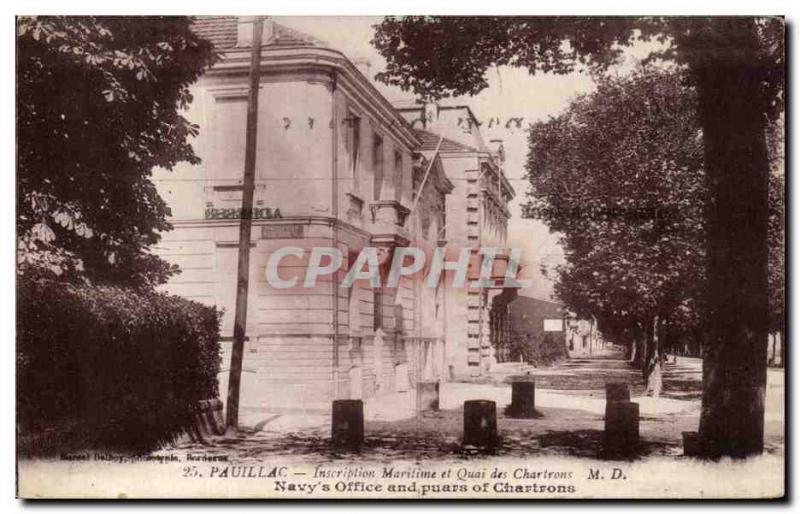 Old Postcard Pauillac Registration Maritime and Quai Des Chartrons