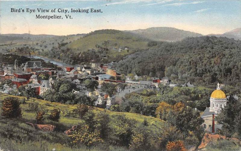 Aerial View of Montpelier Vermont   looking East