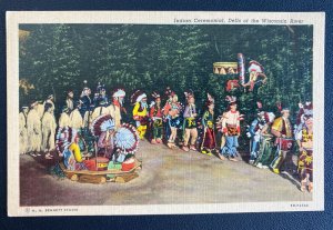 Mint USA Picture Postcard Native Americana Indian Ceremonial Dells Wisconsin Riv