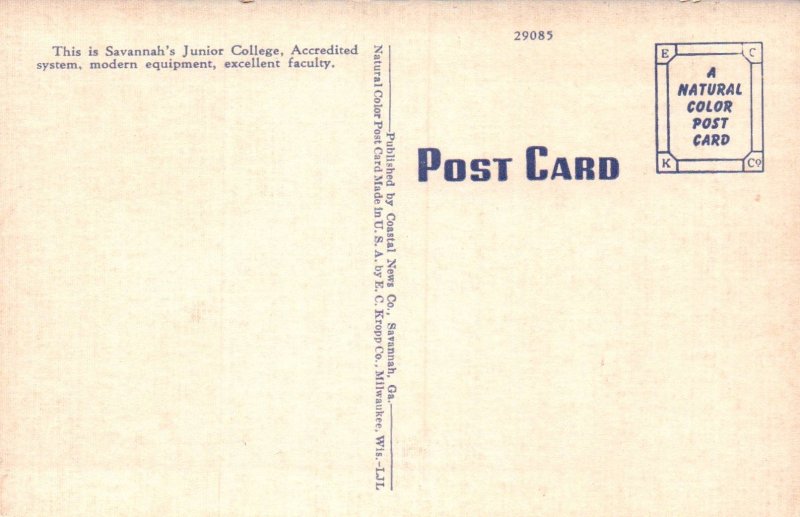 Savannah, Georgia - The Armstrong Junior College - c1940