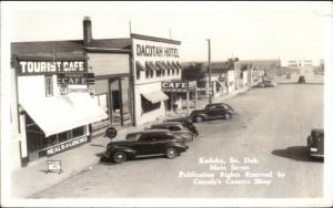 Kadoka SD Main St. Vintage Cars & Hotel Real Photo Postcard