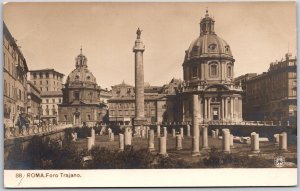 Roma Foro Trajano Rome Italy Imperial Forum Real Photo RPPC Postcard