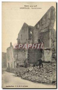 Postcard Old Gerbeviller Rue de Lorraine Army