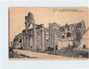 Postcard St-Nicholas' Church, Ypres, Belgium