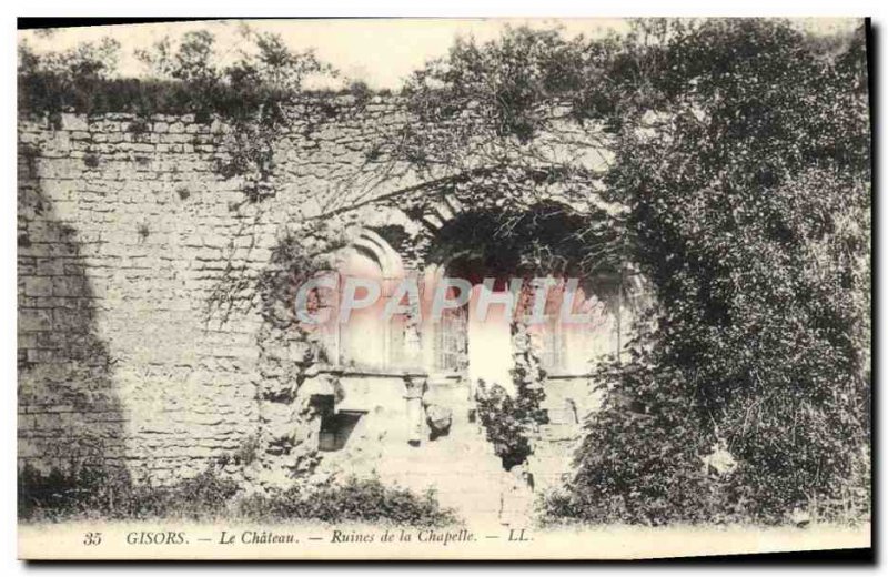 Old Postcard Gisors The Chateau Chapel Ruins