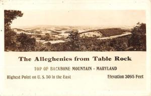 Backbone Mt Maryland Alleghenies Table Rock Real Photo Antique Postcard K36581 