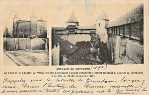 CHATEAU DE GRANSON SWITZERLAND~TWO IMAGE POSTCARD