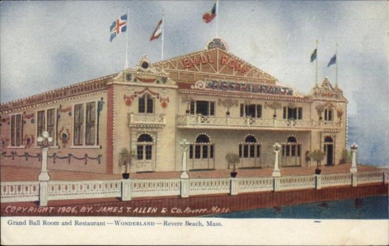 Revere Beach MA Wonderland Grand Ballroom c1905 Postcard