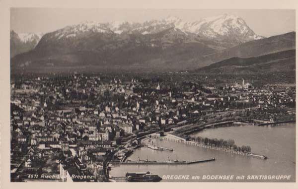 Bregenz am Bodensee Mit Santisgruppe Aerial Birds Eye Austria Austrian Postcard