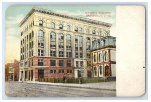 c1910 Masonic Building Zanesville Ohio OH Antique Unposted Postcard