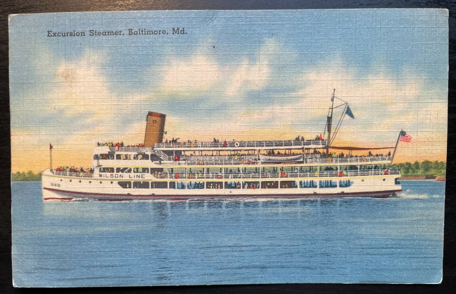 Vintage Postcard 19301945 Excursion Steamer Baltimore Maryland