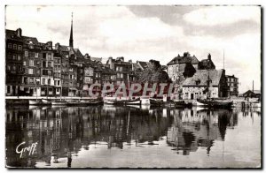 Old Postcard Honfleur docks and lieutenant